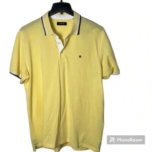 Jack & Jones men polo shirt XXL ,yellow cotton, short sleeve,golf  shirt . NWT